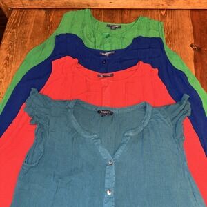 Lot Of 4 Roaman's Womens Blouses Sleeveless Round V Neck‎ Top Blouse  22W